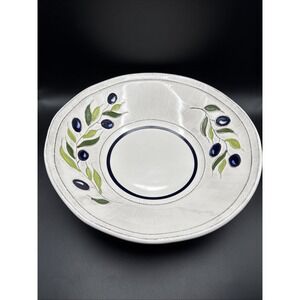Signature Olive Leaf 12" Serving Bowl White Embossed Large Serving Salad Pasta